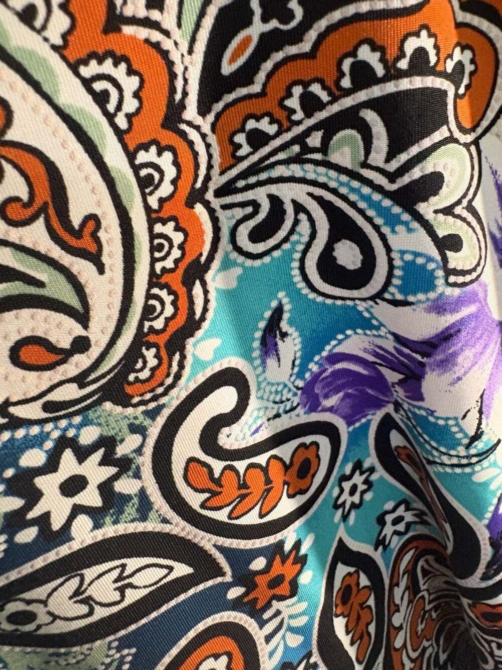 Stem & Vine Women's Plus Size 2X Paisley Floral Bell Sleeve Tunic Blouse - Picture 2 of 4